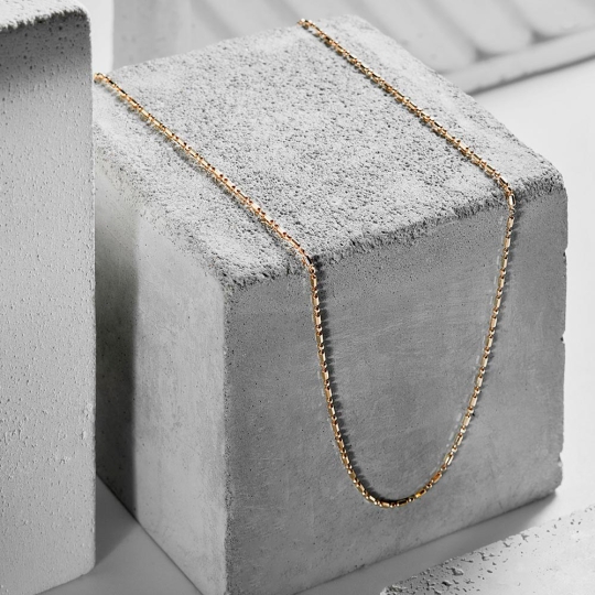 Цепь из белого золота плетения "Двойной ромб"