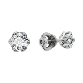 Серьги из белого золота с бриллиантами 0,8 ct