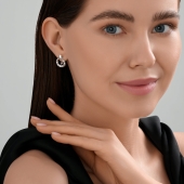 Серьги из серебра с фианитами