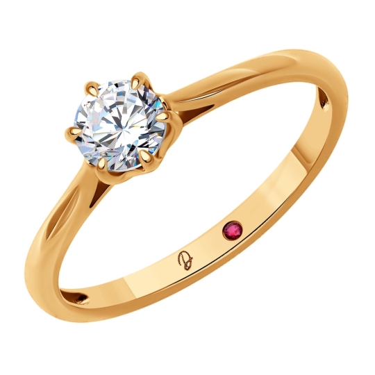 Кольцо из золота с фианитами