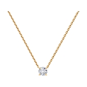 Колье из золота с выращенным бриллиантом и рубином