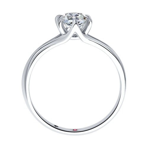 Колье из белого золота с выращенным бриллиантом и рубином