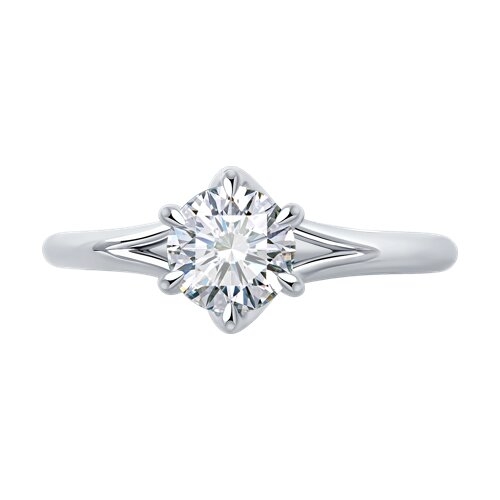 Колье из белого золота с выращенным бриллиантом и рубином