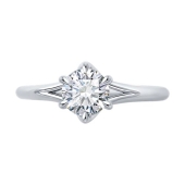 Кольцо из белого золота с выращенным бриллиантом и рубином