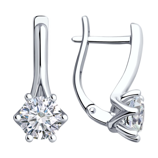 Колье из белого золота с выращенным бриллиантом и рубином