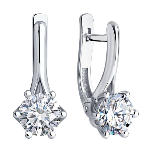 Колье из белого золота с выращенным бриллиантом и рубином