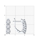Серьги из белого золота с выращенными бриллиантами и рубинами