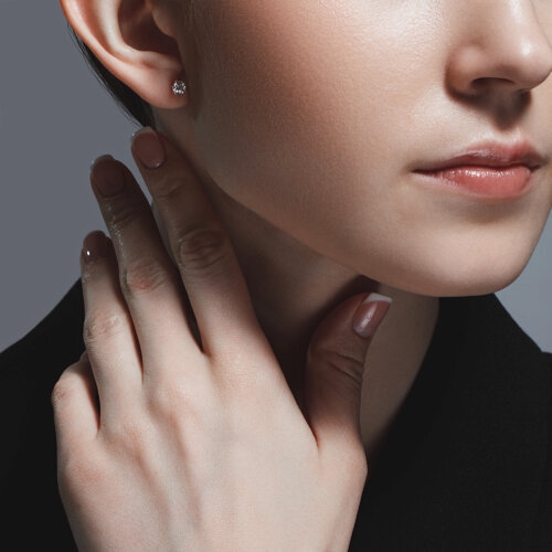 Серьги из золота с фианитами 