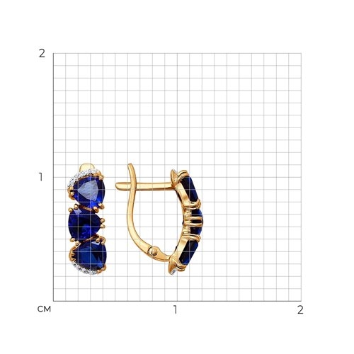 Серьги из золота с фианитами