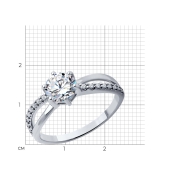 Кольцо из серебра с фианитами