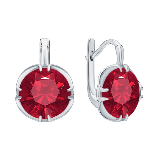 Серьги из серебра с гранатами