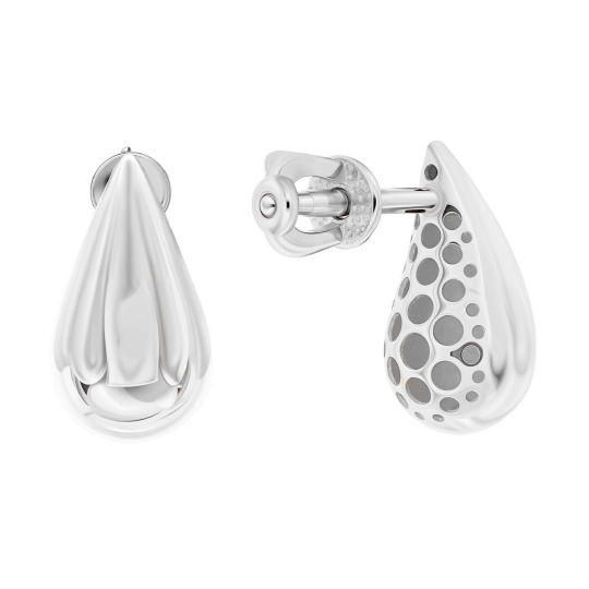 Серьги из белого золота с бриллиантами и сапфирами