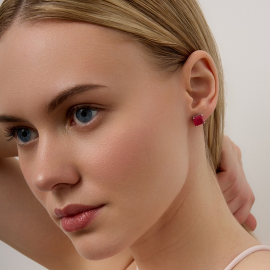 Серьги из серебра с горным хрусталем