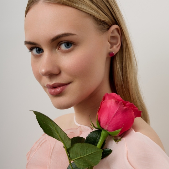 Серьги из серебра с горным хрусталем