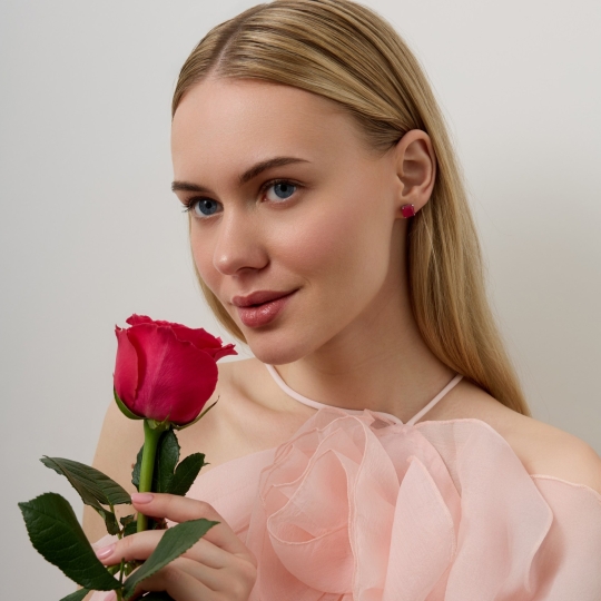 Серьги из серебра с горным хрусталем