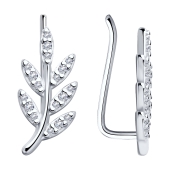 Серьги из серебра с фианитами
