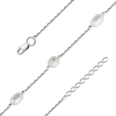 Браслет из серебра с жемчугом и гематитом