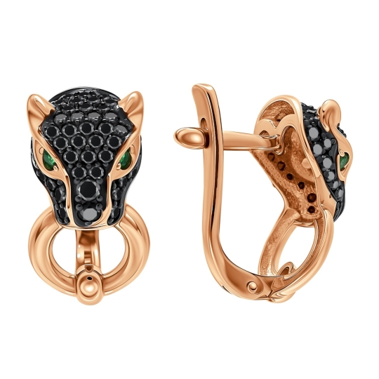 Одиночная серьга из золота с фианитом