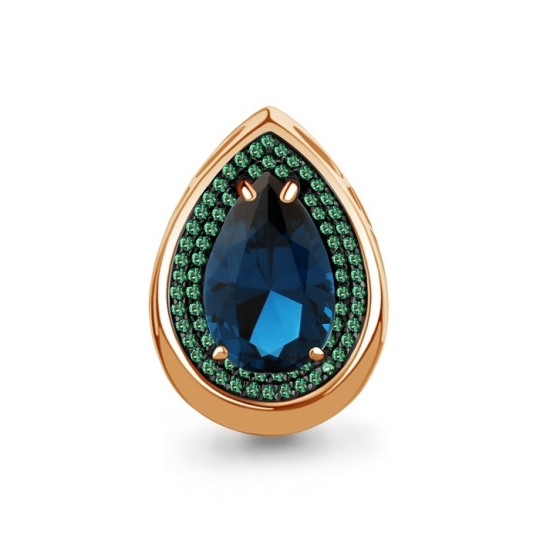 Подвеска из серебра с позолотой и эмалью