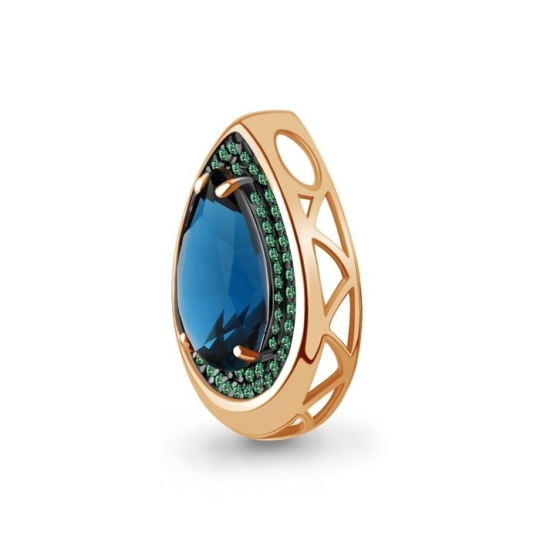 Подвеска из серебра с позолотой и эмалью