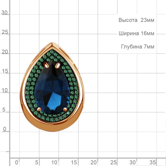 Подвеска из серебра с позолотой и эмалью