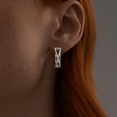 Серьги из серебра с фианитами