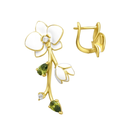 Серьги из серебра с фианитами