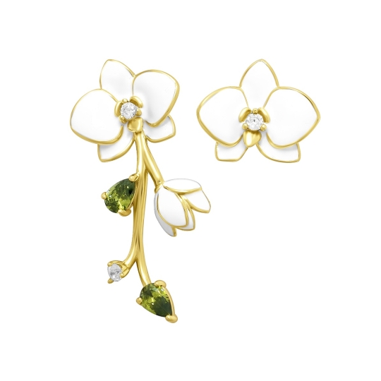 Серьги из серебра с фианитами