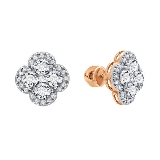 Серьги из золота с фианитами