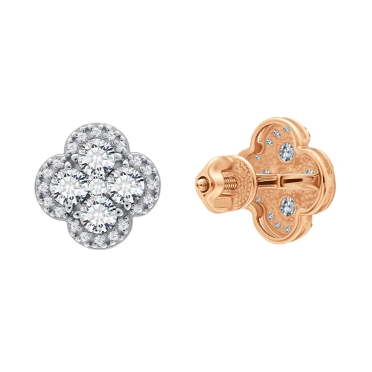 Серьги из золота с фианитами