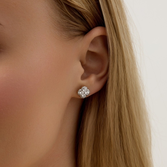 Серьги из золота с фианитами