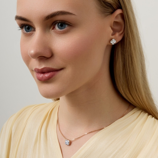 Серьги из золота с фианитами