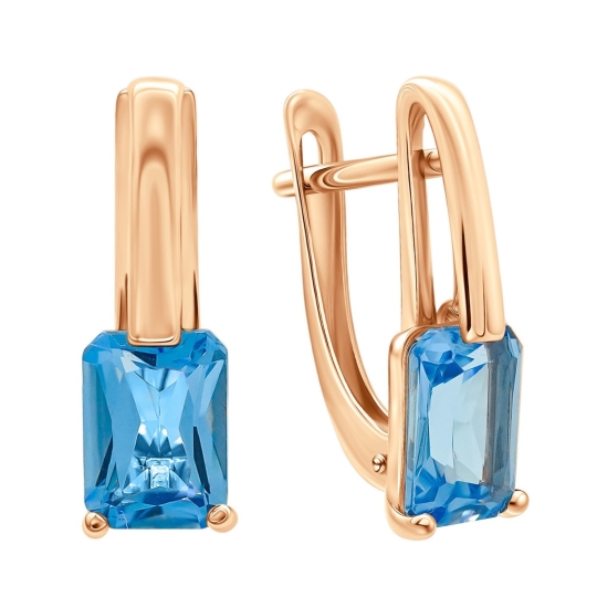 Кольцо из золота с ситаллом топаз Swiss