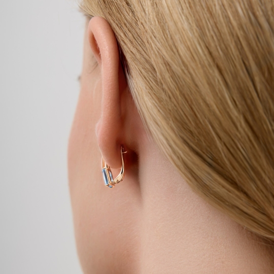 Серьги из золота с ситаллами топаз Swiss