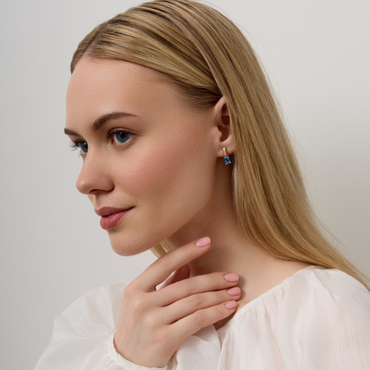 Серьги из золота с ситаллами топаз Swiss