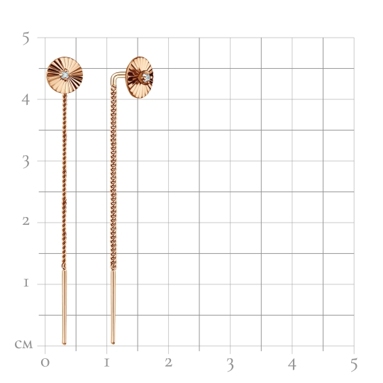 Серьги из комбинированного золота с голубыми топазами и топазами white "Лебеди"