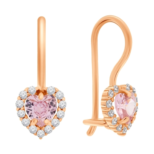 Серьги из белого золота с фианитами