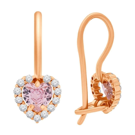 Серьги из белого золота с фианитами