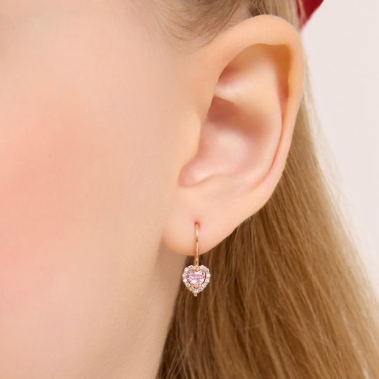 Серьги из белого золота с фианитами