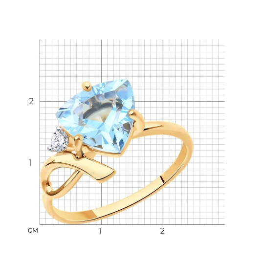 Кольцо из золота с фианитами