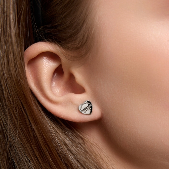 Серьги из золота с черными фианитами "Пантеры"