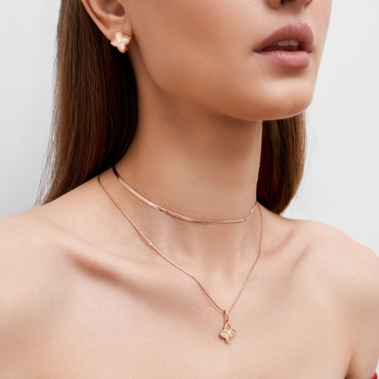 Серьги из золота с фианитами 