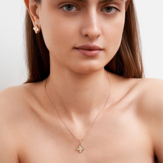 Серьги из золота с фианитами 