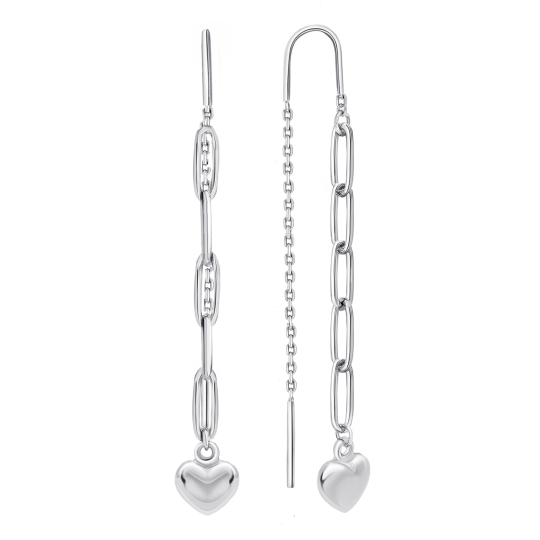 Серьги из серебра с фианитами