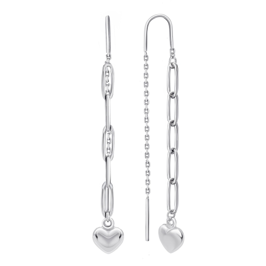 Серьги из серебра с фианитами