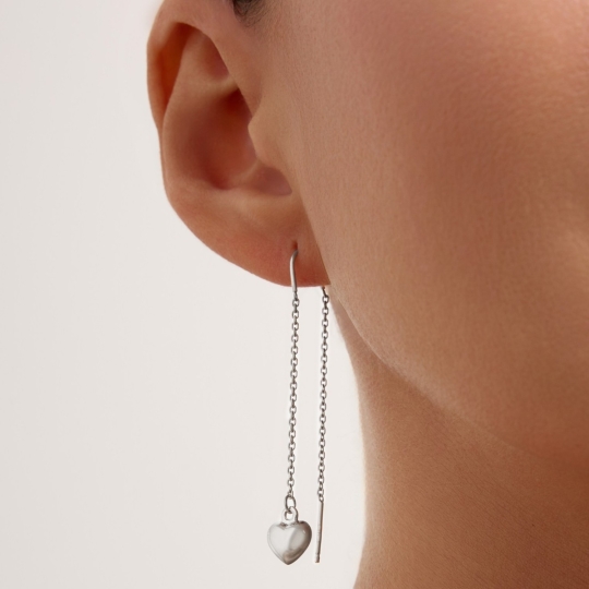 Серьги из серебра с фианитами