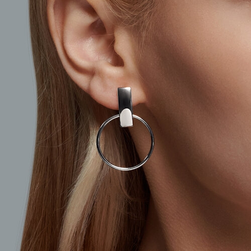 Серьги из серебра с топазами Swiss и фианитами