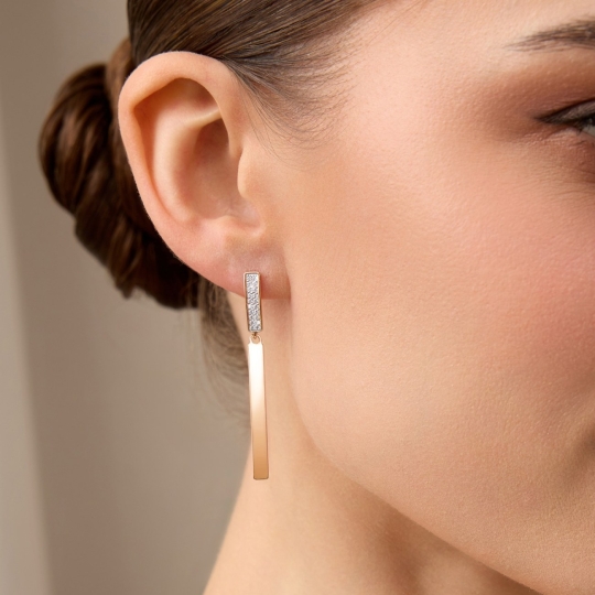 Серьги из золота с бриллиантами и сапфирами