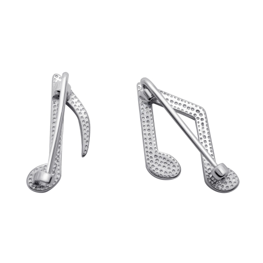 Брошь из серебра с фианитом