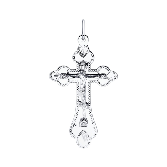 Подвеска-крест из серебра с эмалью